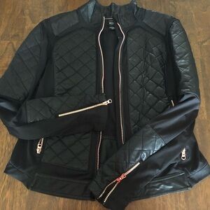 Victoria's Secret Black Quilted Leather Jacket
